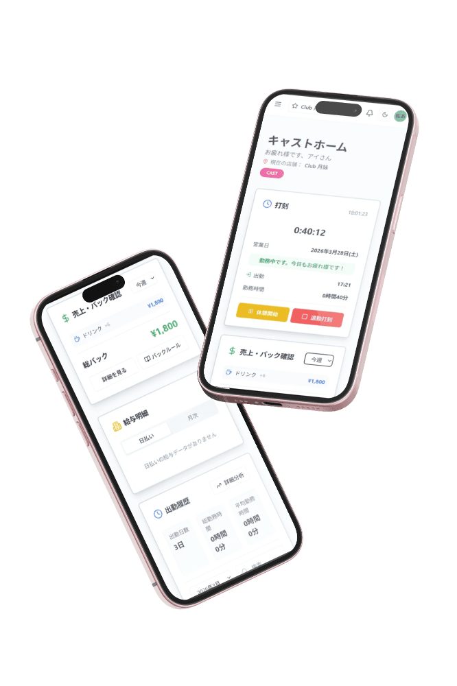 LogMe キャストホーム画面(スマホ)